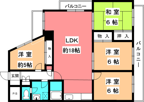 チュリス松山 チュリス松山４LDK b
