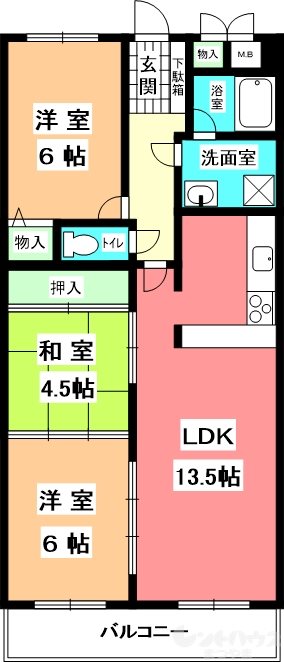 KマンションNo.3 間取り
