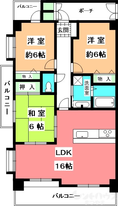 ダイアパレス松山K-スクウェア 間取り