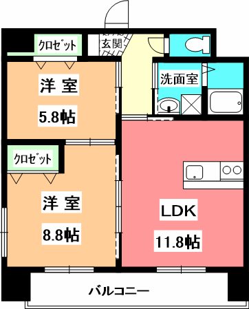 メゾンドール錦町2 間取り