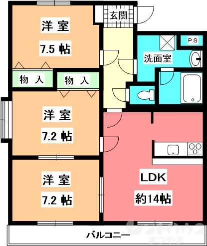 シャティーヌ道後 間取り