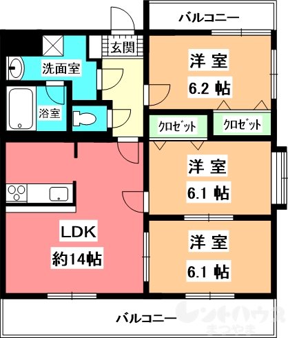 シャティーヌ道後 間取り