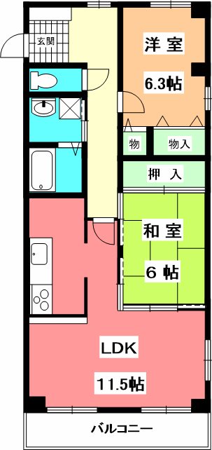 サンヴァリエ岩崎町 間取り