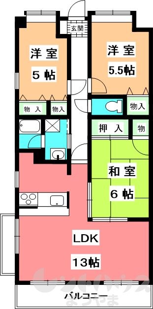 コサージュ衣山 間取り