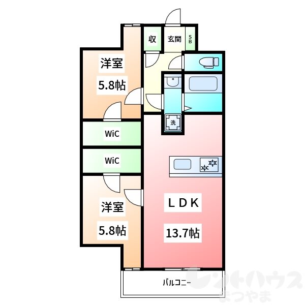 ルミナス勝山東 間取り